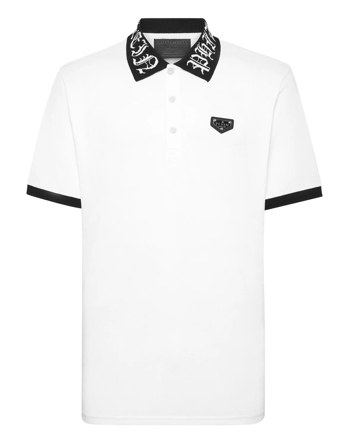 Pique Polo Shirt SS Gothic Plein, цвет: Белый