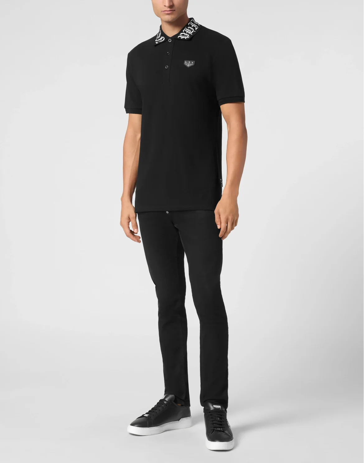 Pique Polo Shirt SS Gothic Plein, цвет: Черный