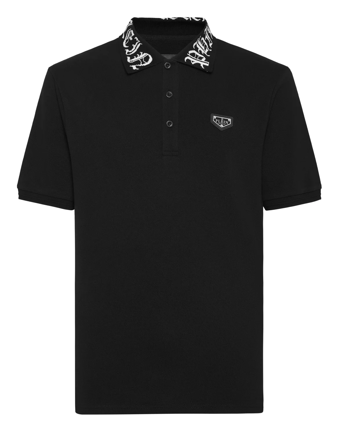 Pique Polo Shirt SS Gothic Plein, цвет: Черный