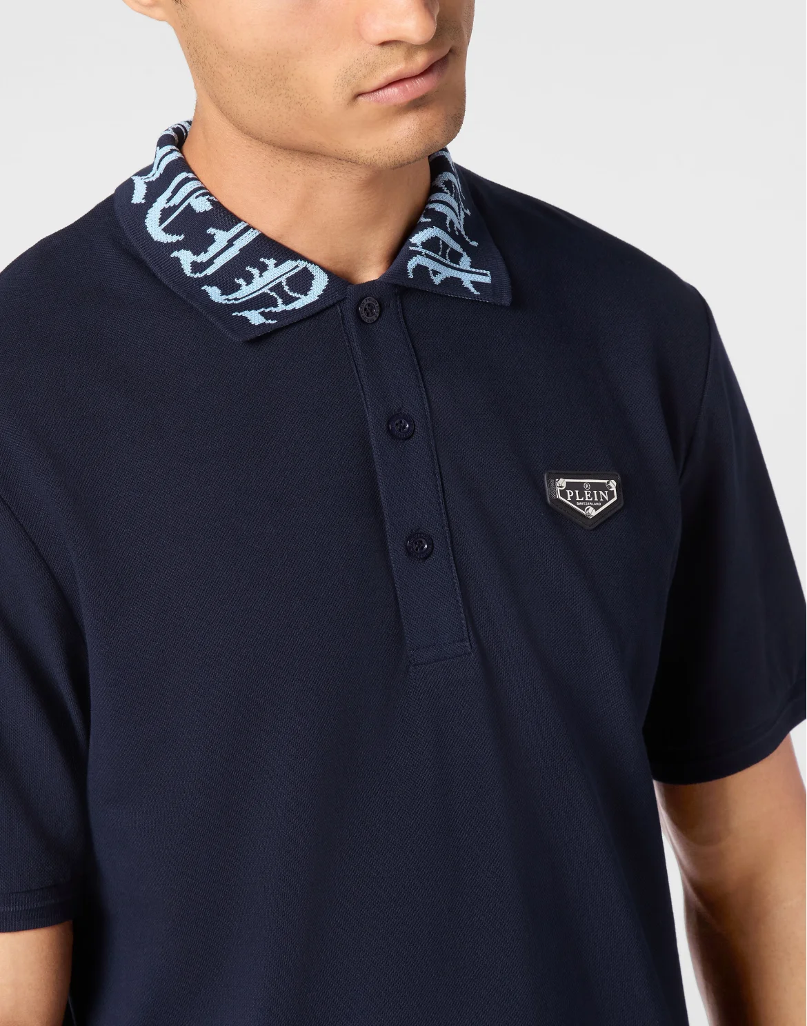 Pique Polo Shirt SS Gothic Plein, цвет: Синий