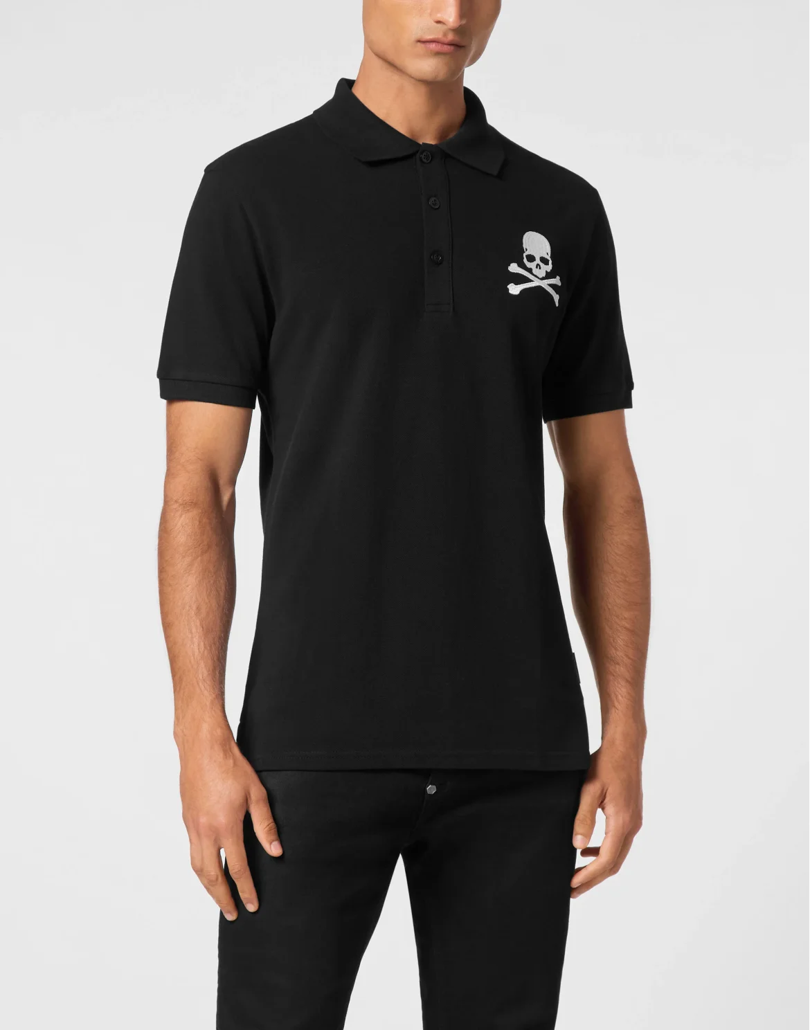 Pique Polo Shirt SS Skull&Bones, цвет: Черный