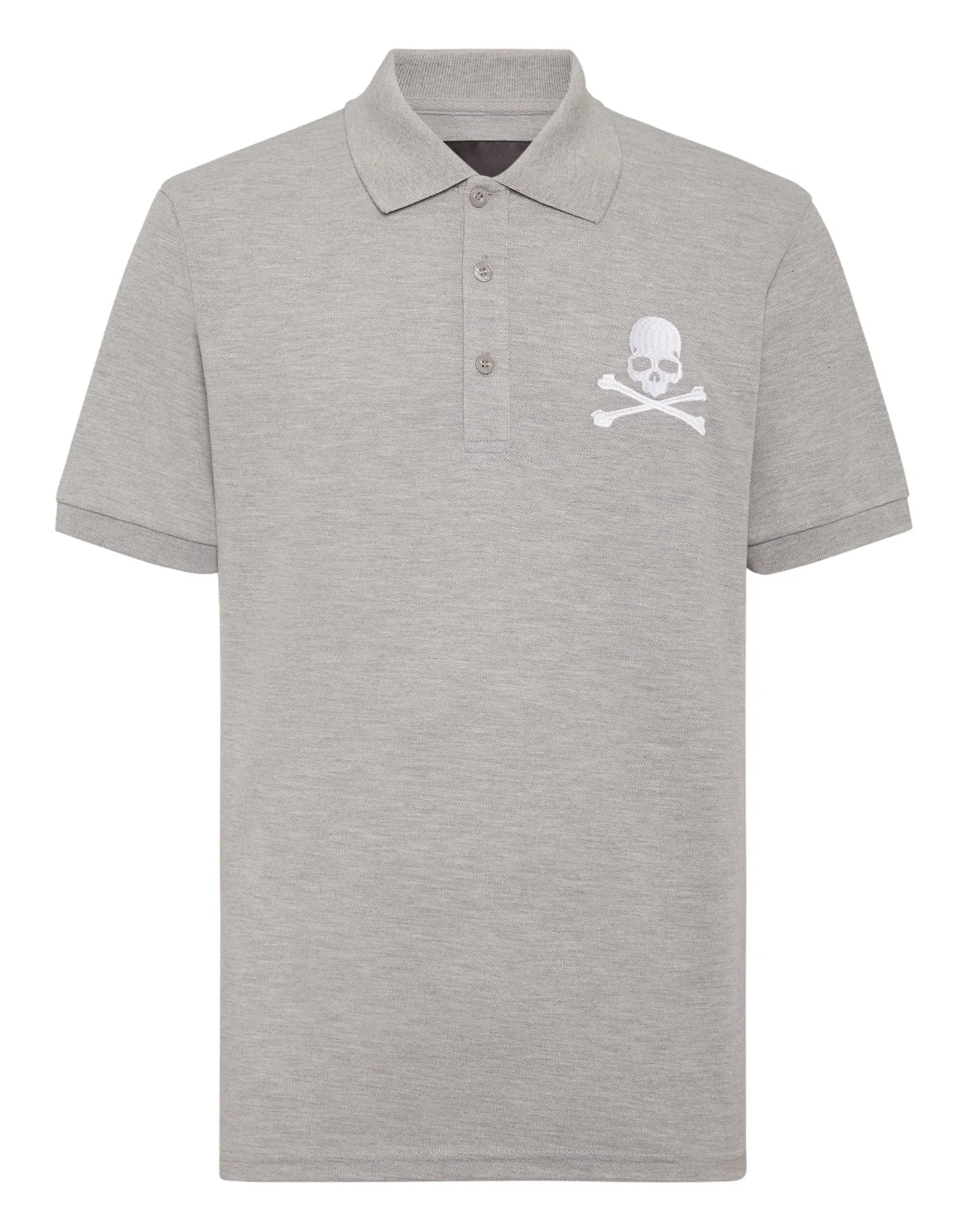 Pique Polo Shirt SS Skull&Bones, цвет: Серый