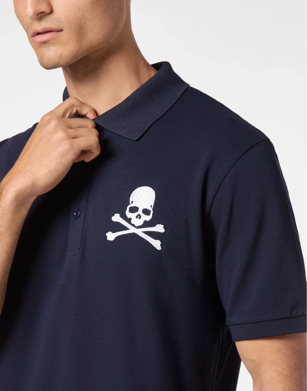 Pique Polo Shirt SS Skull&Bones, цвет: Синий