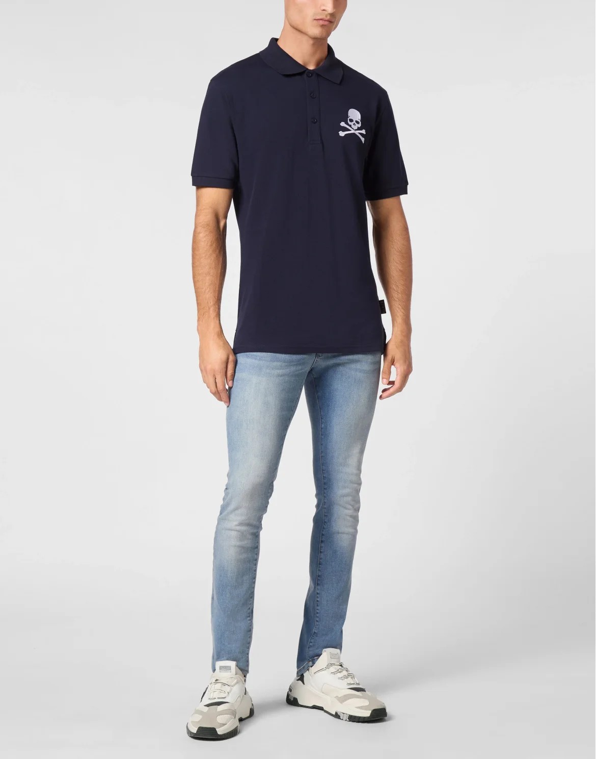 Pique Polo Shirt SS Skull&Bones, цвет: Синий