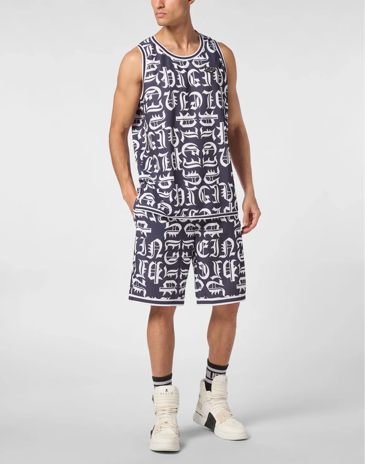 Basket Tank Top Gothic Plein, цвет: Синий