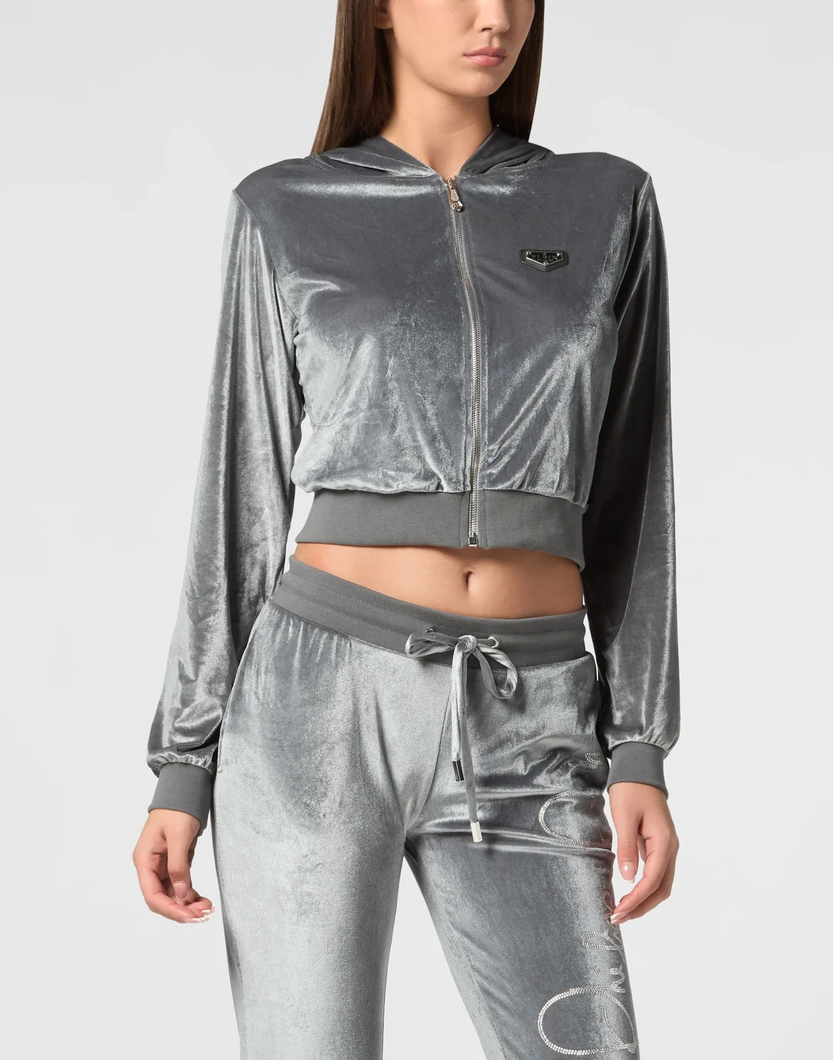 Hoodie Sweatjacket Crystal Signature, цвет: Серый