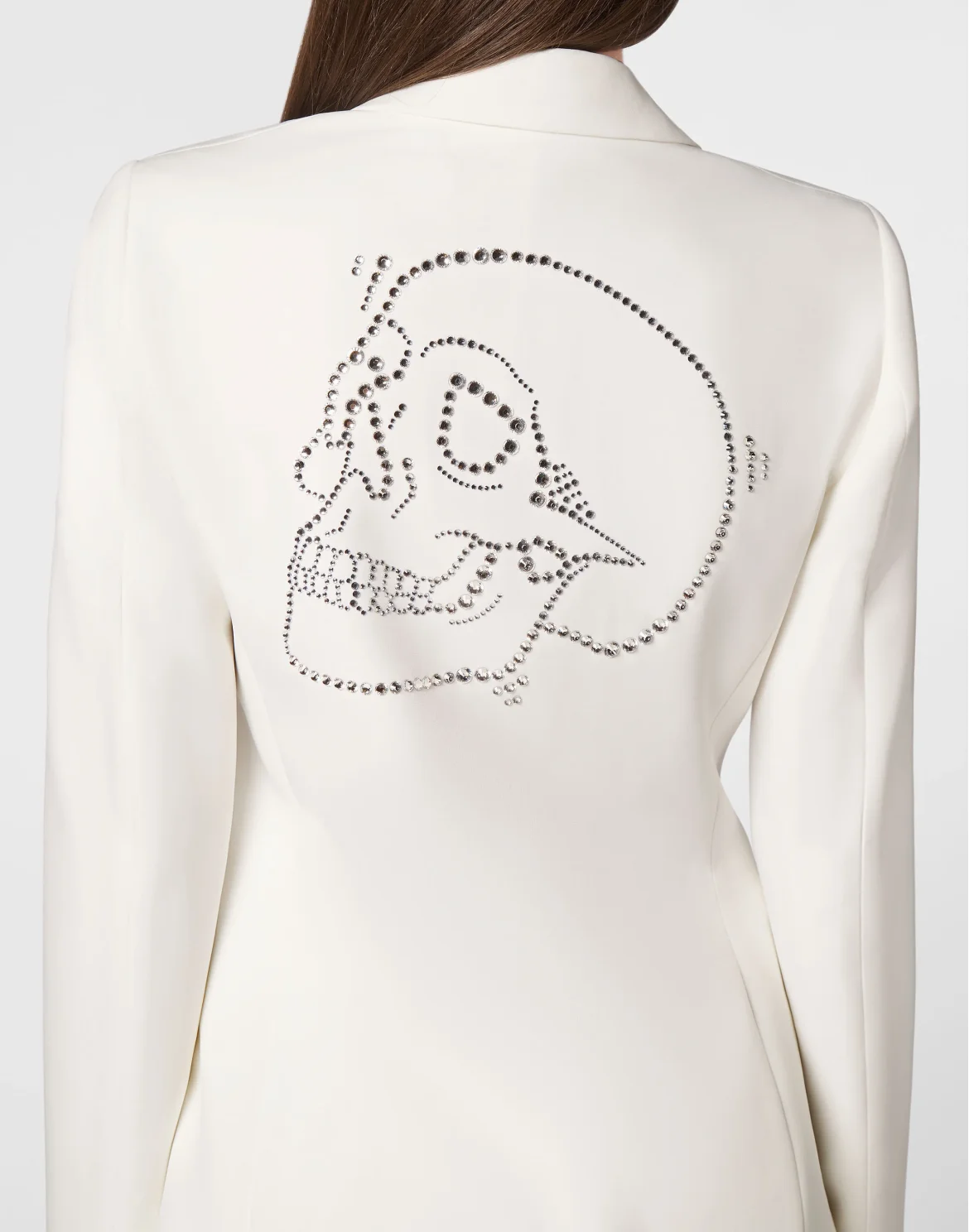 Fitted Cady Blazer LS Crystal Skull, цвет: Белый