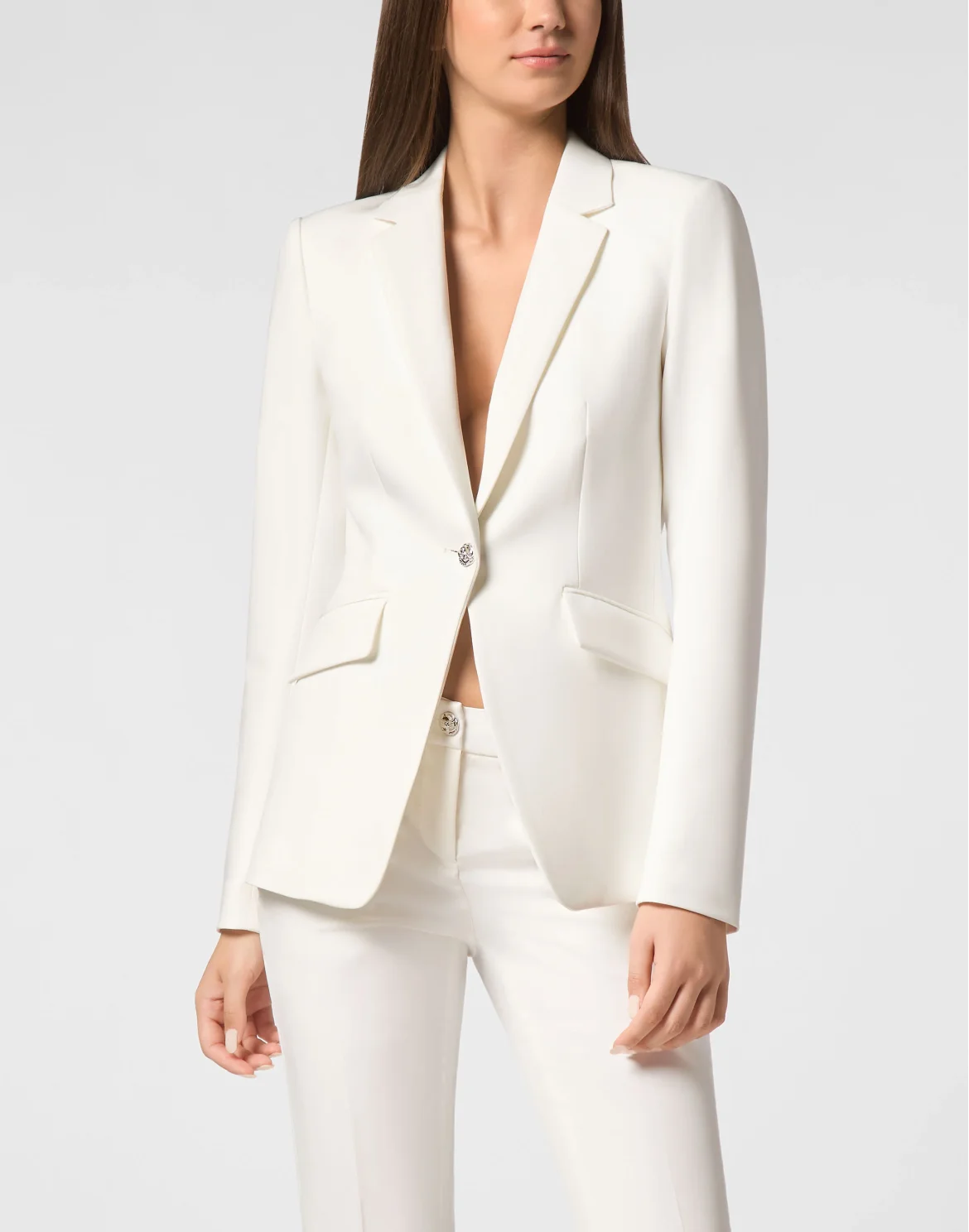 Fitted Cady Blazer LS Crystal Skull, цвет: Белый