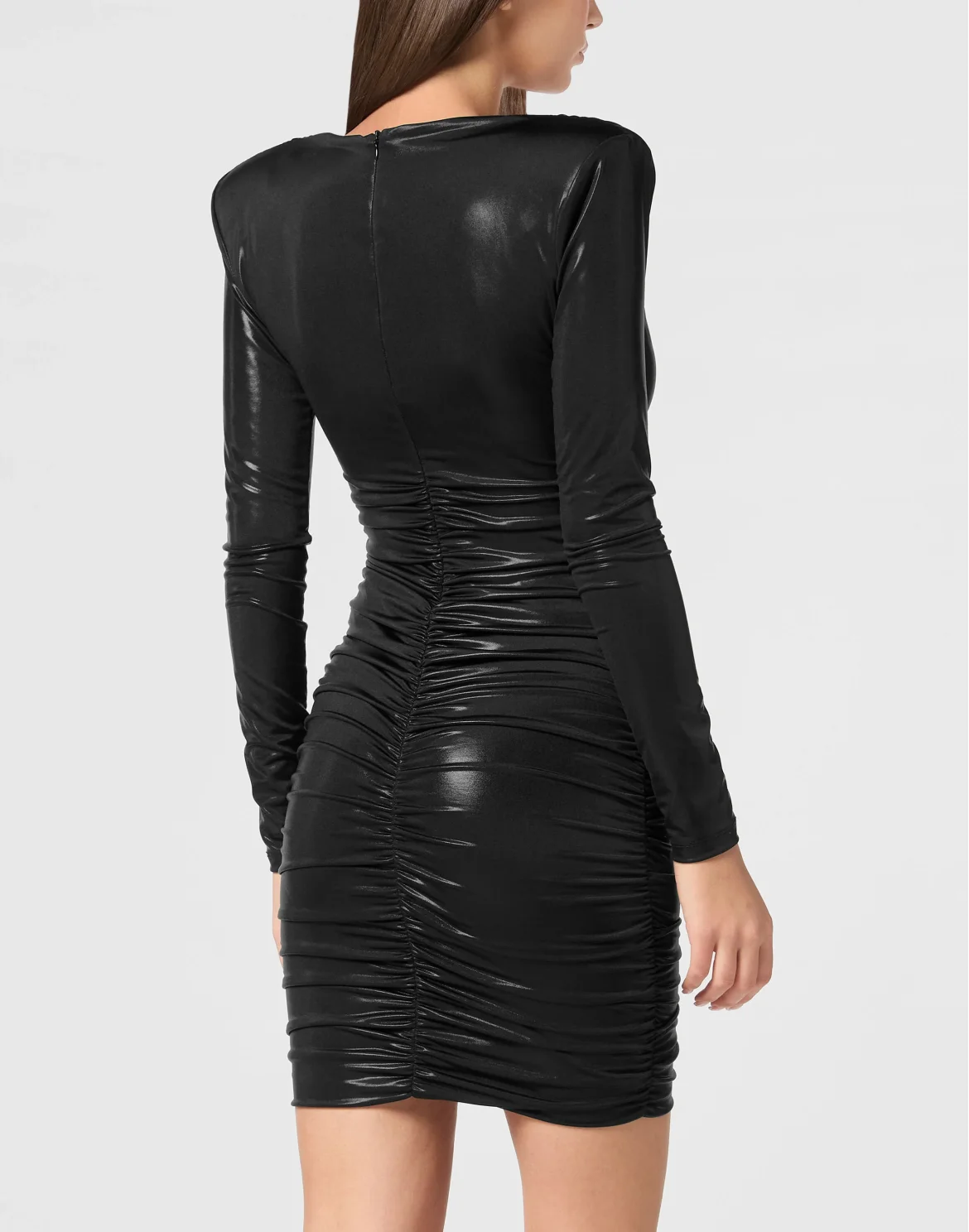 Mini Dress LS Shiny, цвет: Черный