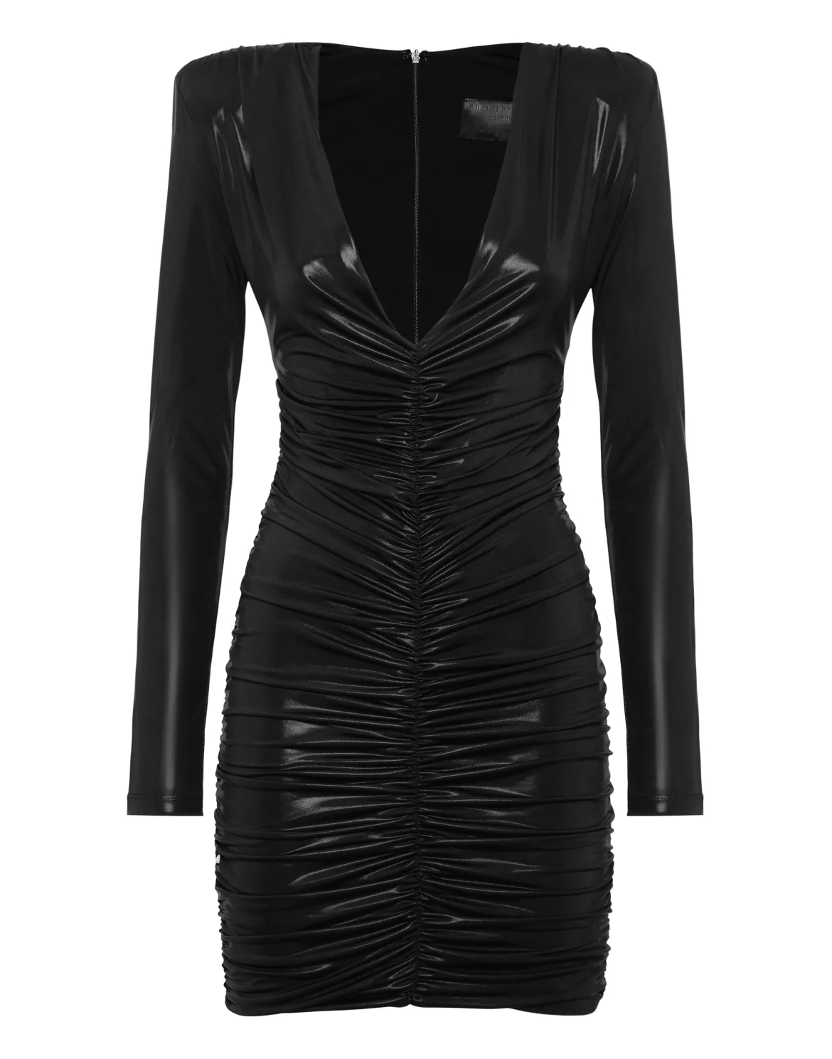 Mini Dress LS Shiny, цвет: Черный