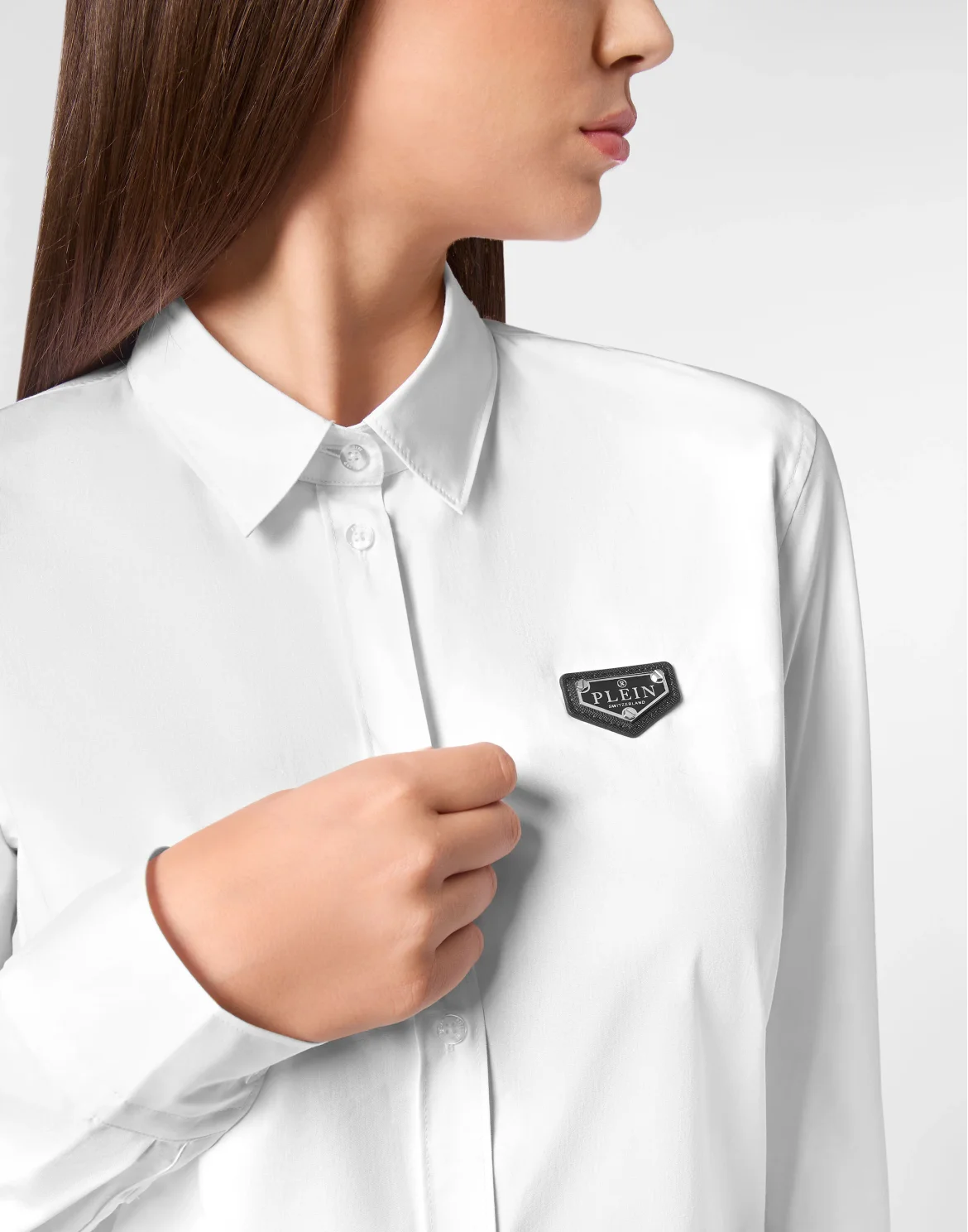 Poplin Shirt LS Iconic Plein, цвет: Белый
