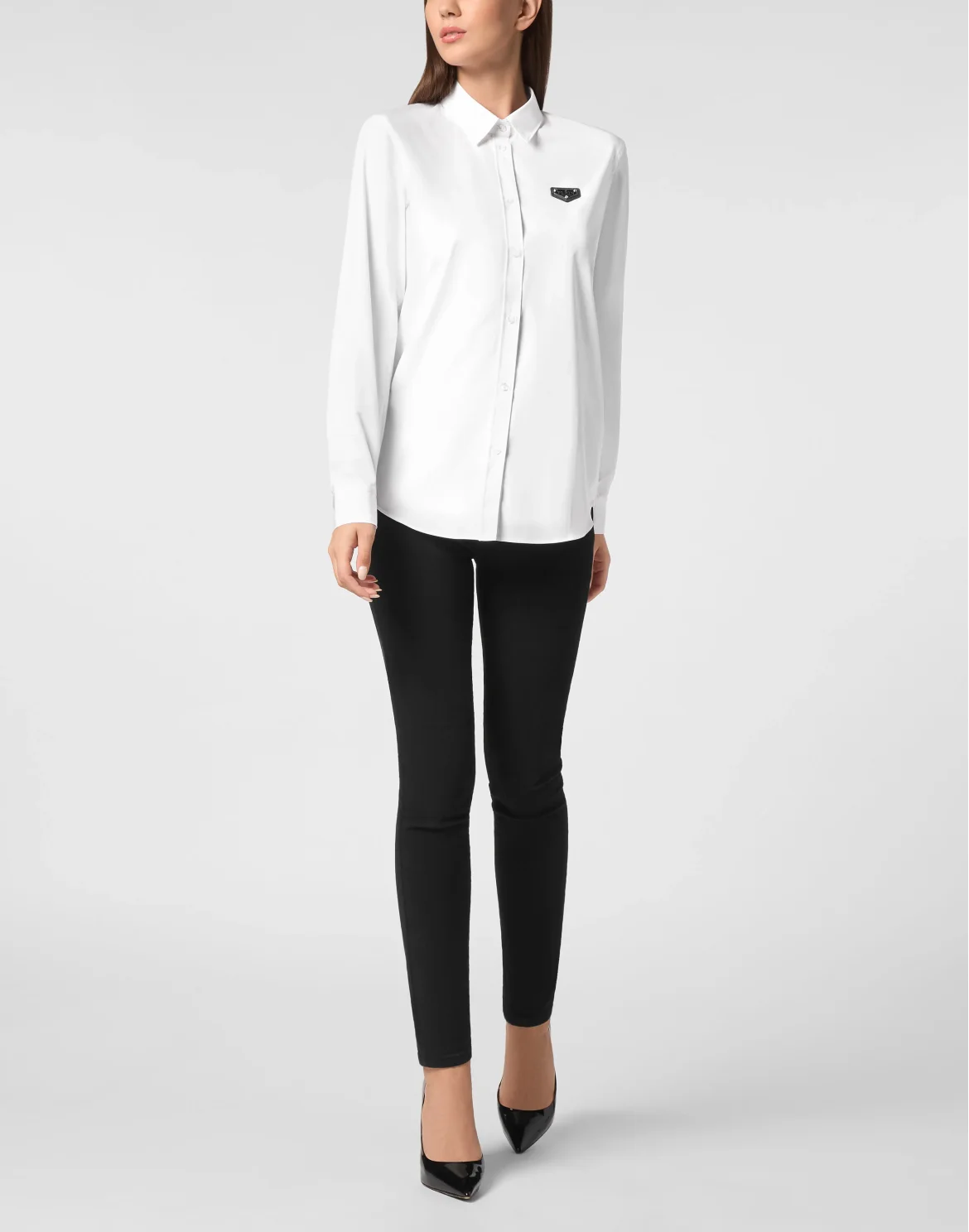 Poplin Shirt LS Iconic Plein, цвет: Белый