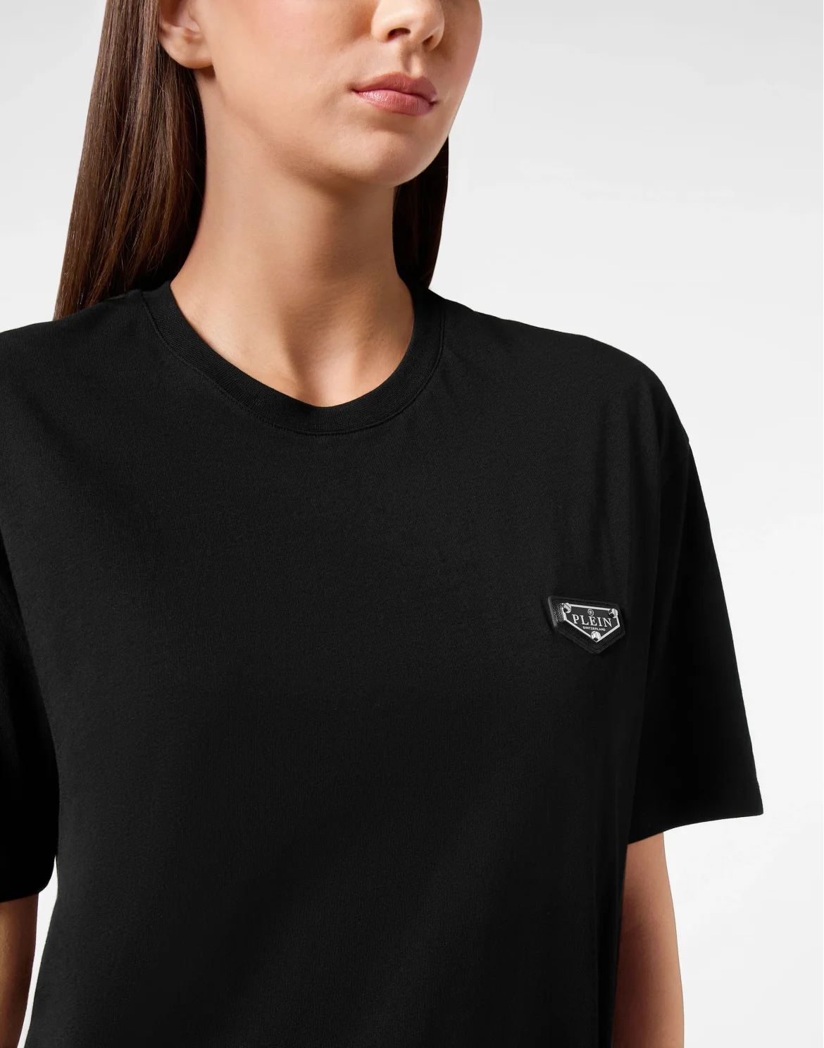 T-shirt Short Dress Round Neck SS Iconic Plein, цвет: Черный