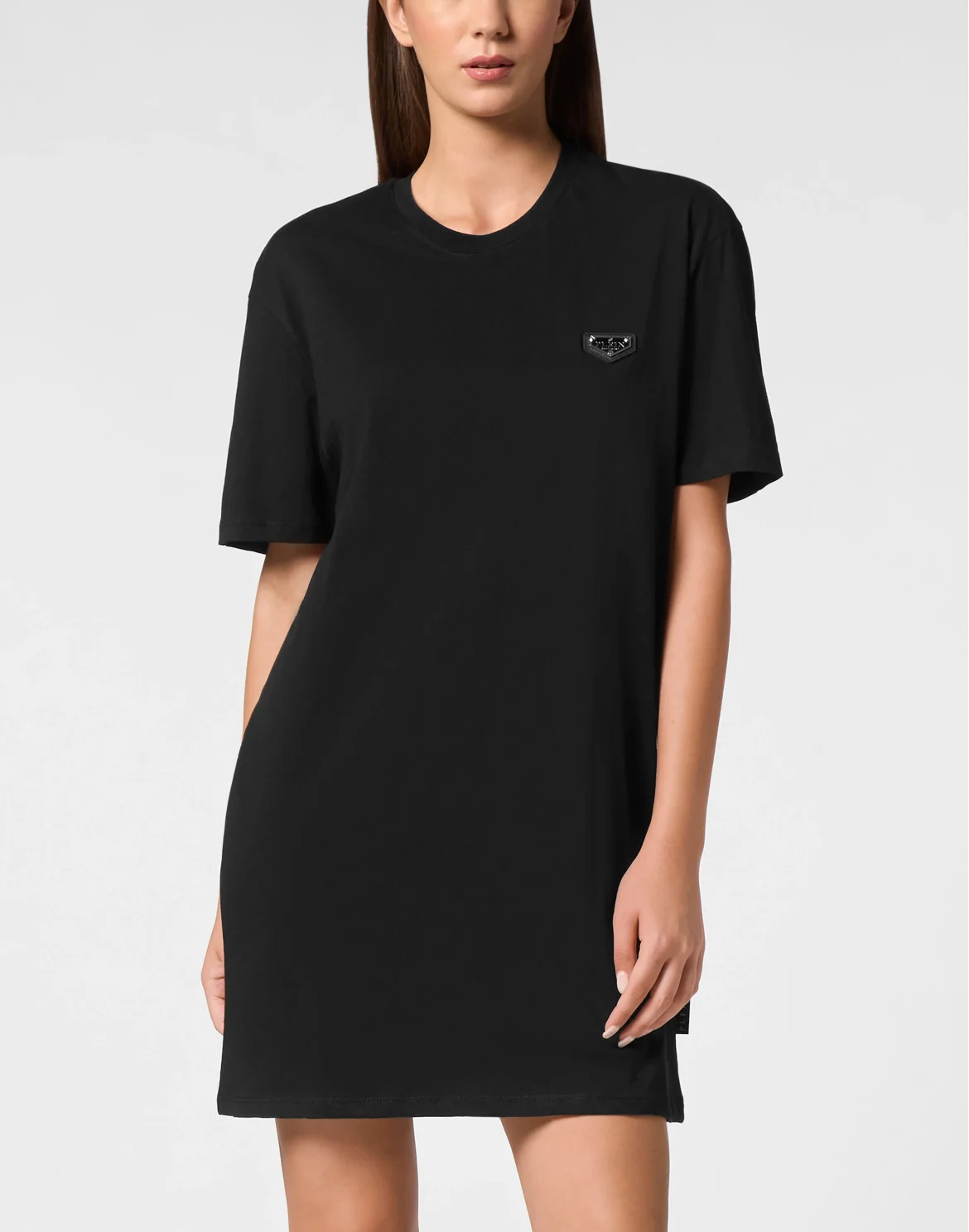 T-shirt Short Dress Round Neck SS Iconic Plein, цвет: Черный