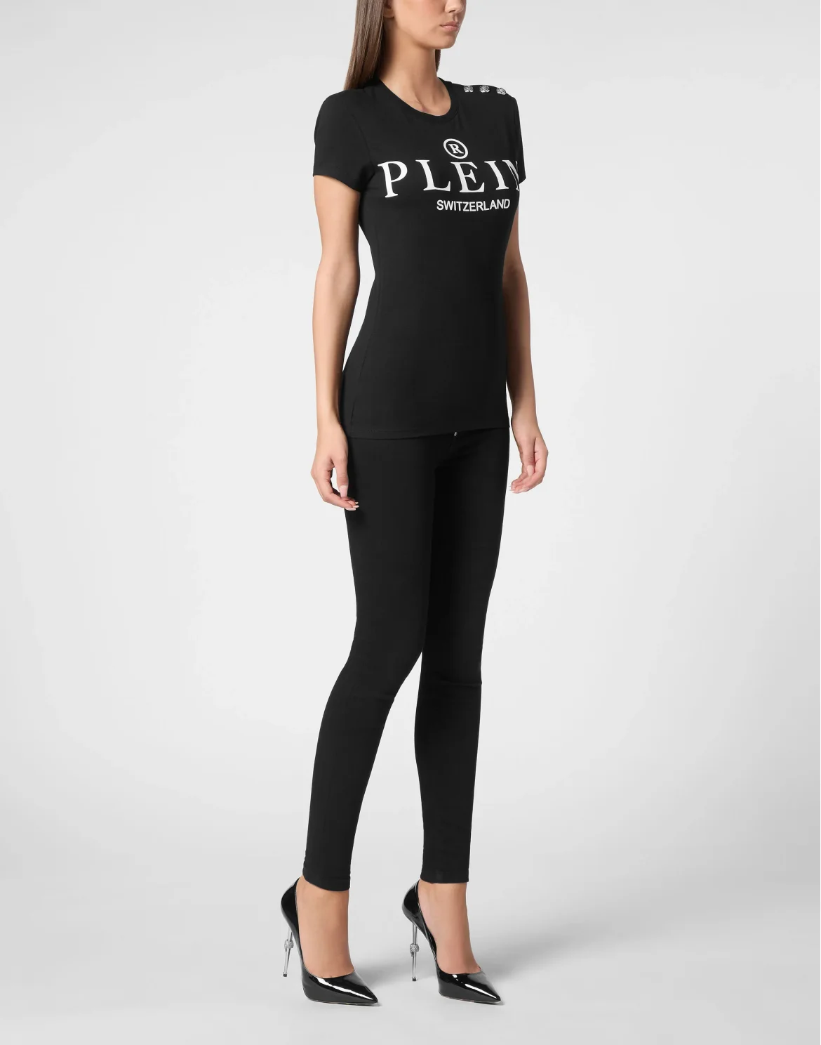 T-Shirt Sexy Pure Round Neck SS Iconic Plein, цвет: Черный