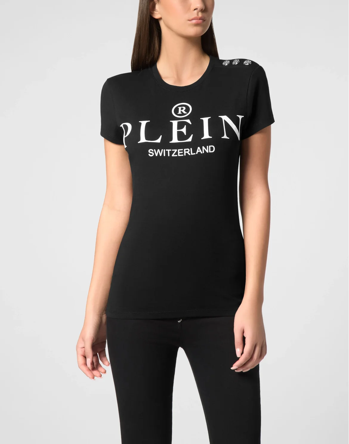 T-Shirt Sexy Pure Round Neck SS Iconic Plein, цвет: Черный