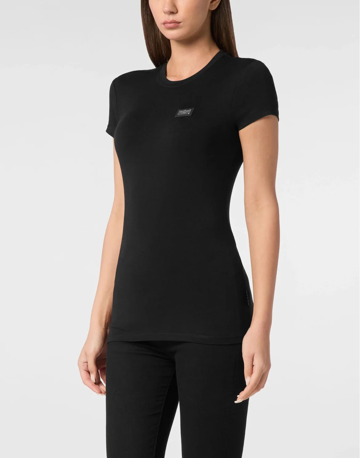 Modal T-Shirt Sexy Pure Round Neck SS, цвет: Черный