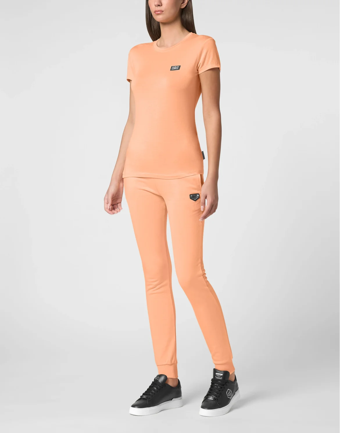 Modal T-Shirt Sexy Pure Round Neck SS, цвет: Оранжевый