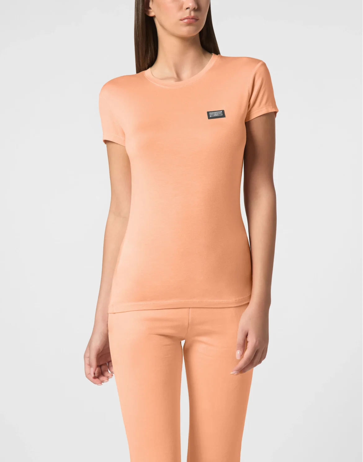 Modal T-Shirt Sexy Pure Round Neck SS, цвет: Оранжевый