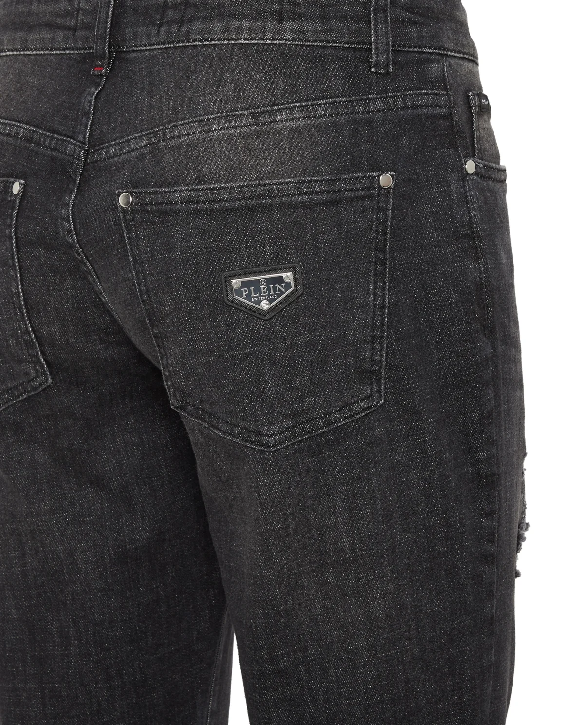 Destroyed Slim Fit Jeans, цвет: Серый