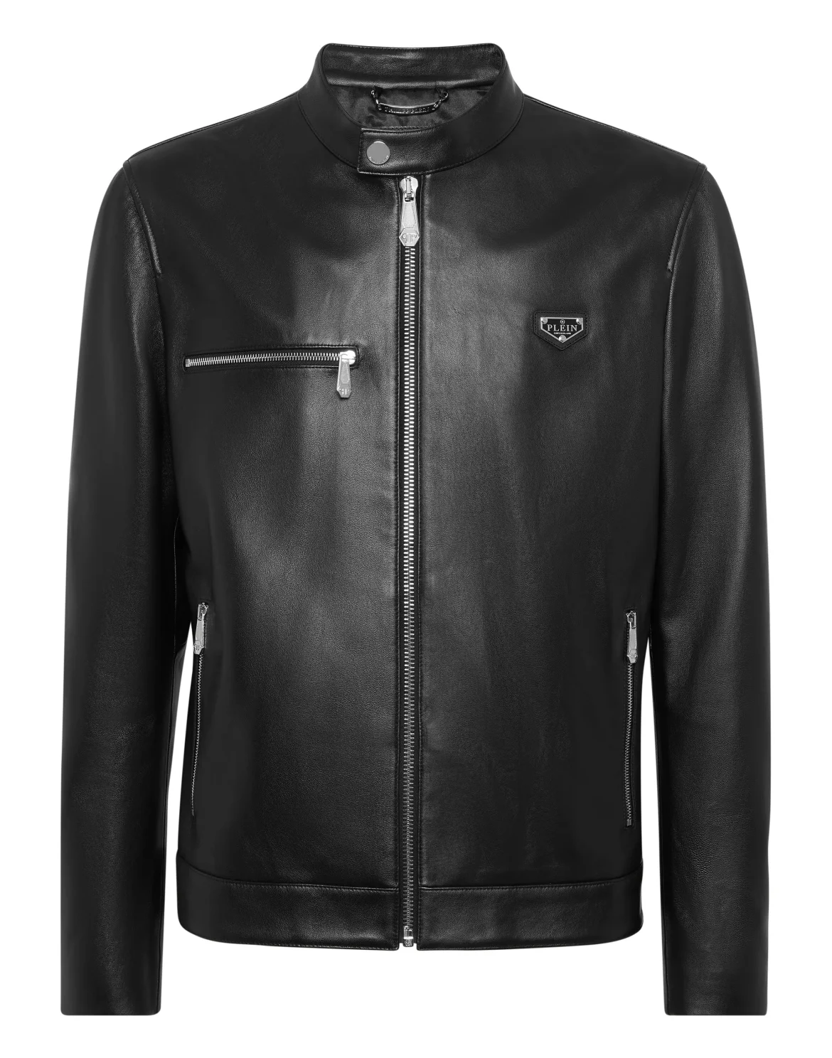 Leather Biker Jacket, цвет: Черный