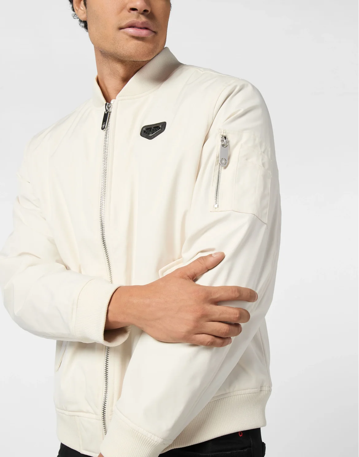Nylon Bomber Jacket, цвет: Бежевый