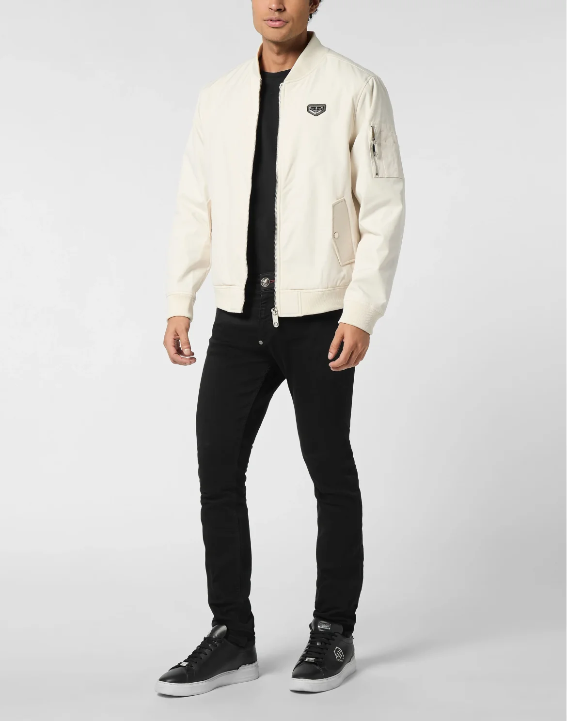 Nylon Bomber Jacket, цвет: Бежевый