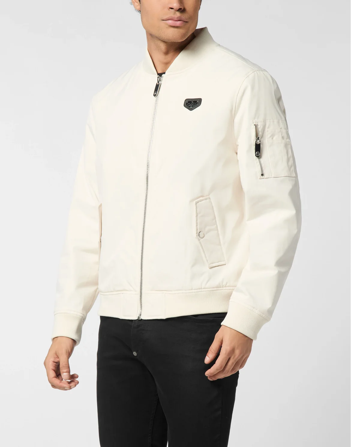 Nylon Bomber Jacket, цвет: Бежевый