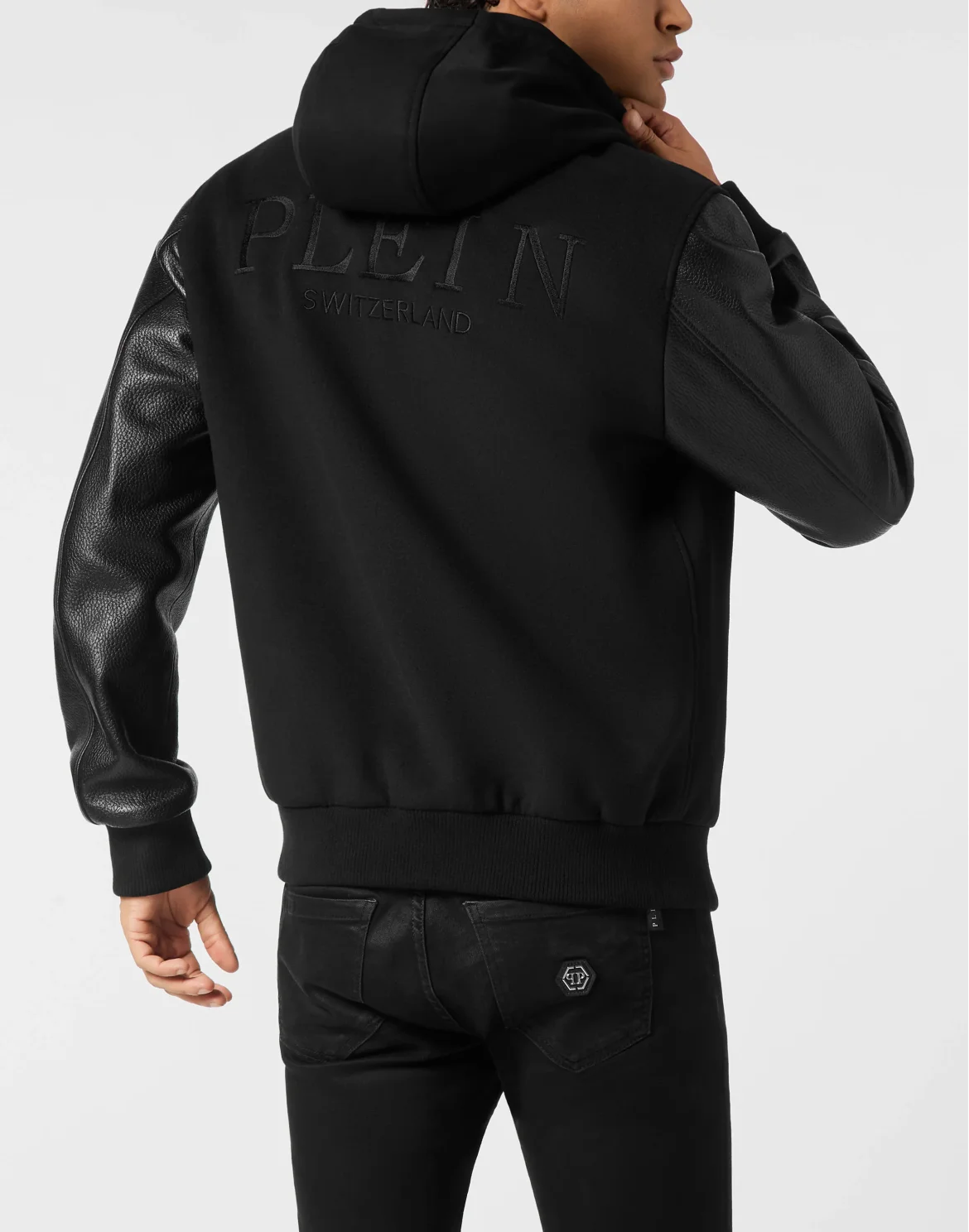 Hooded Varsity Bomber Jacket, цвет: Черный