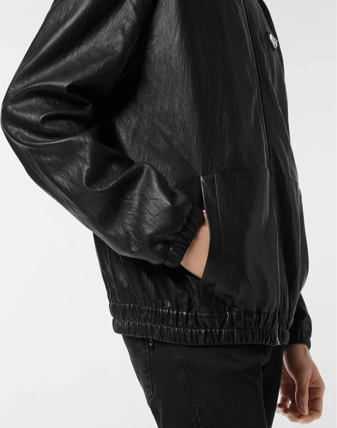 Eco Leather Windbreaker, цвет: Черный