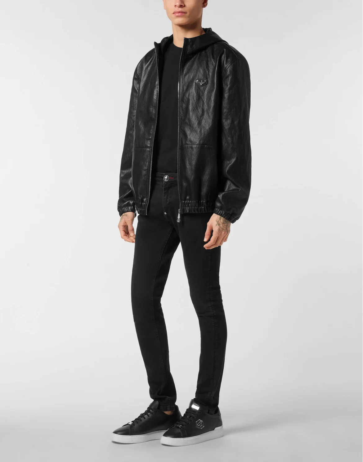 Eco Leather Windbreaker, цвет: Черный