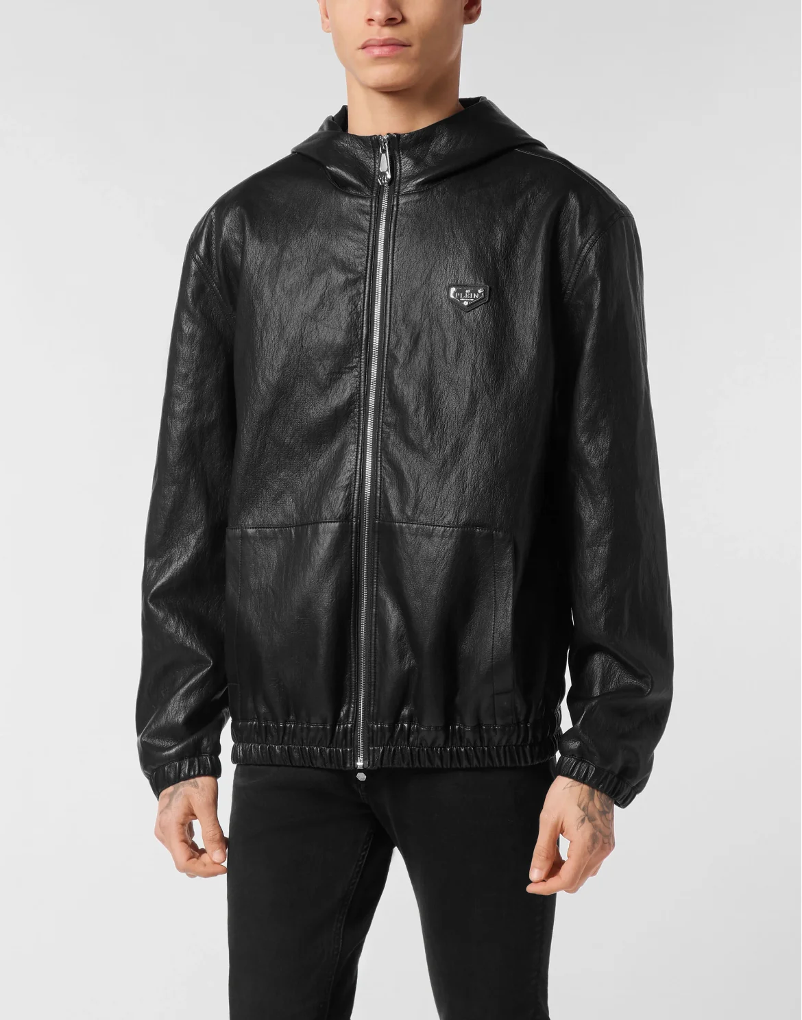 Eco Leather Windbreaker, цвет: Черный