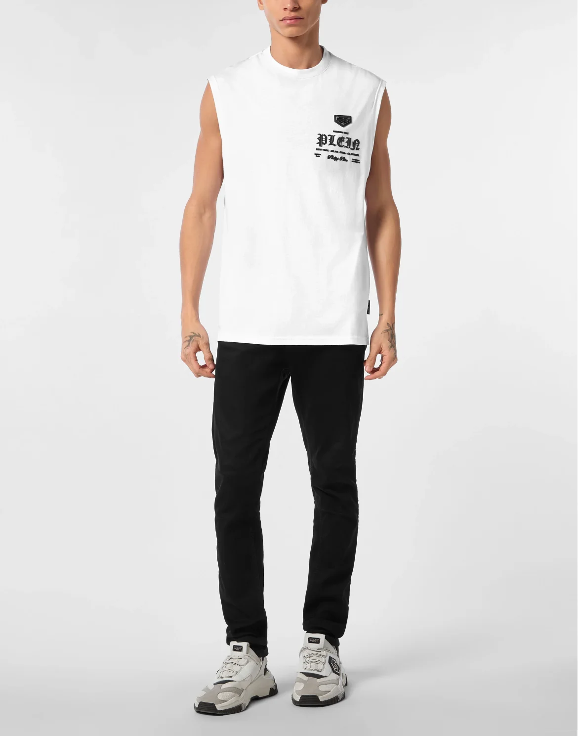 Sleeveless Round Neck T-Shirt, цвет: Белый