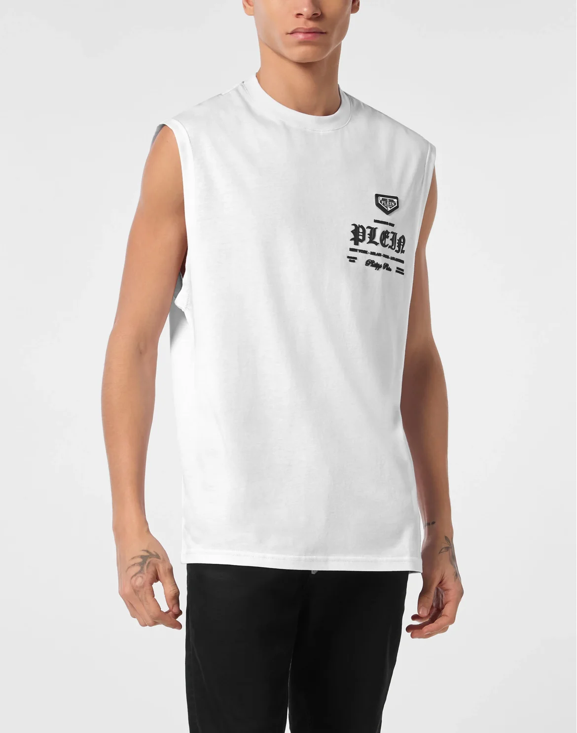 Sleeveless Round Neck T-Shirt, цвет: Белый