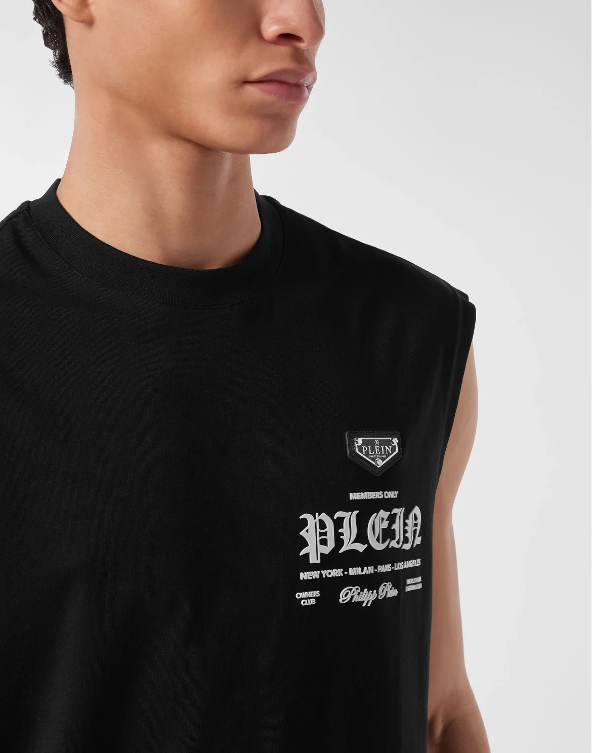 Sleeveless Round Neck T-Shirt, цвет: Черный