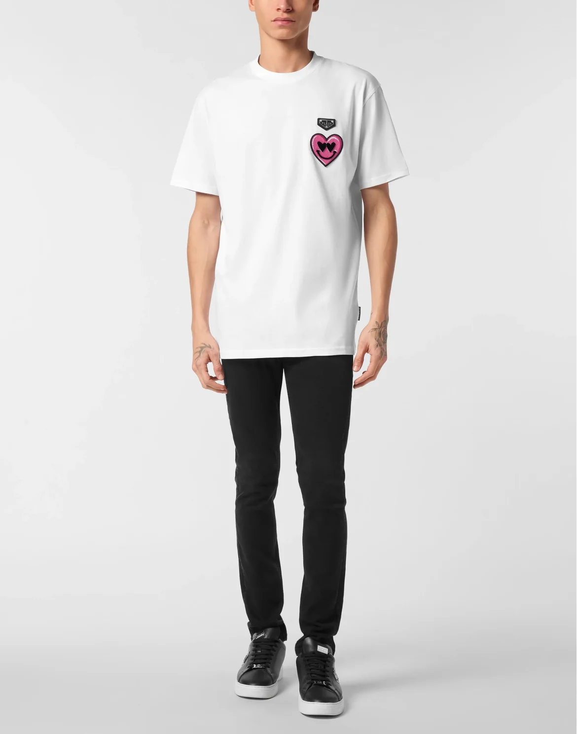Round Neck T-Shirt Smile Patch, цвет: Розовый