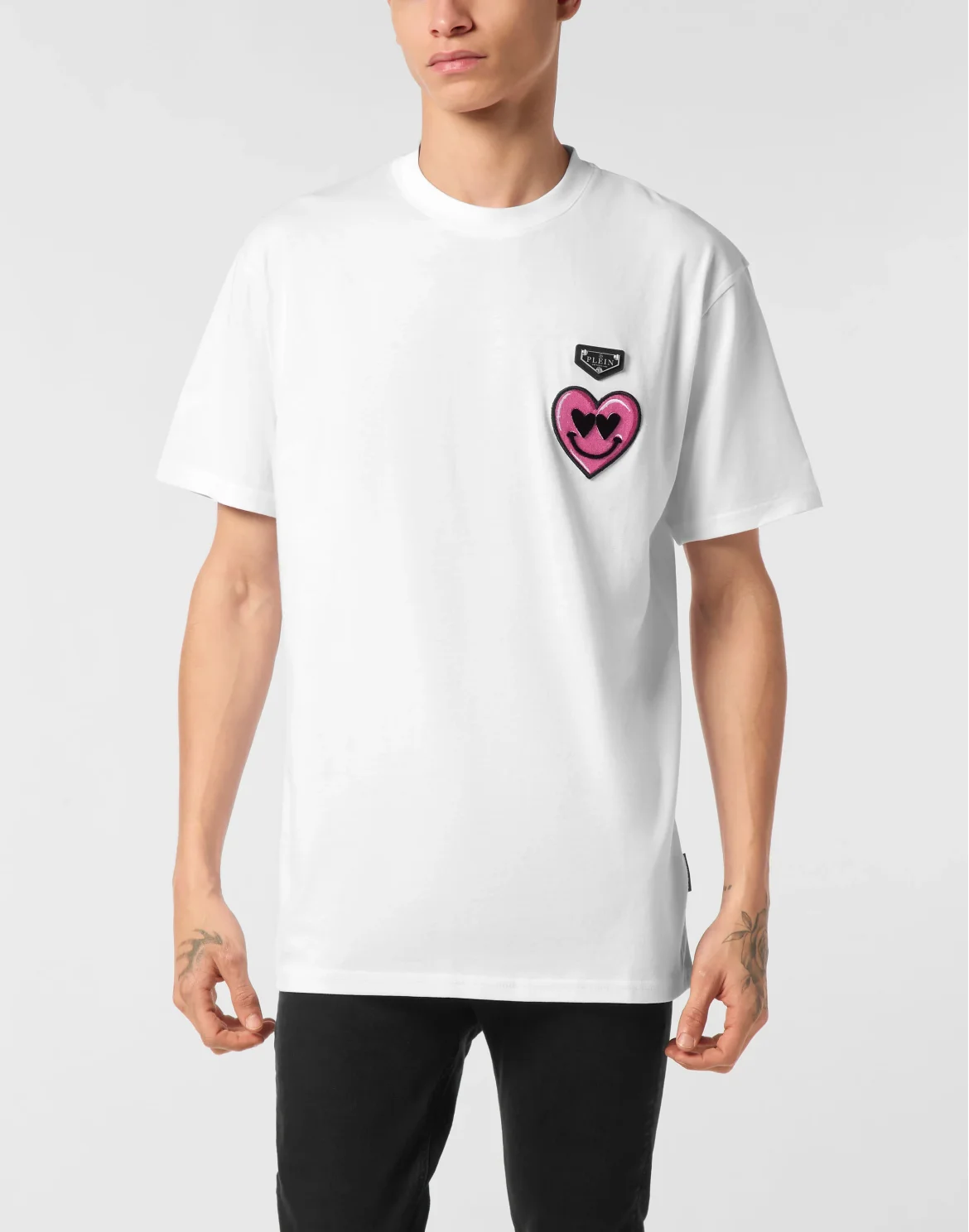 Round Neck T-Shirt Smile Patch, цвет: Розовый