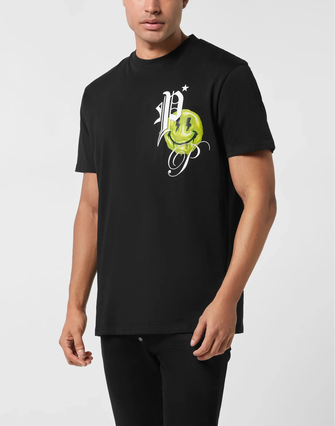 Round Neck T-Shirt Smile Balloon, цвет: Черный