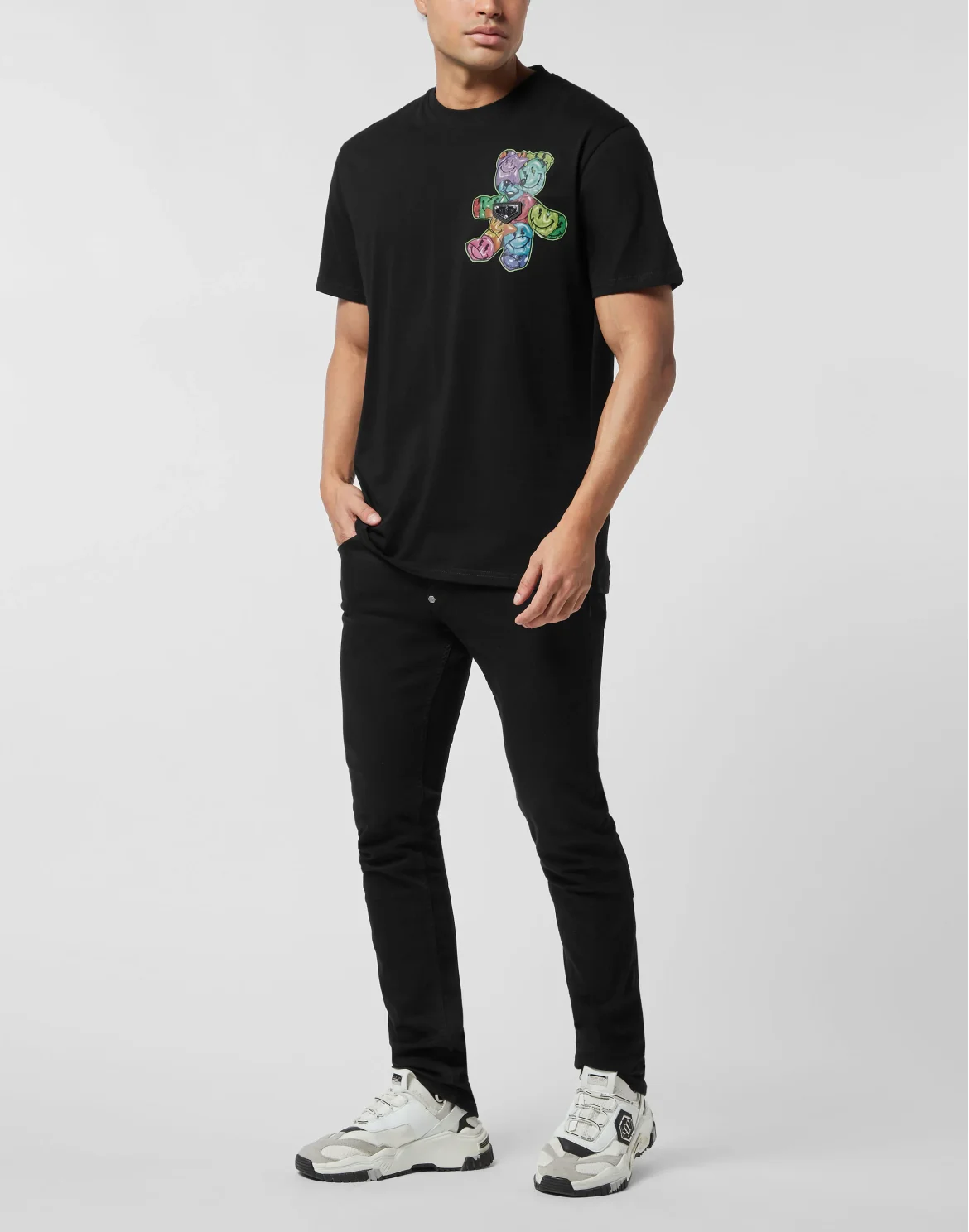 Round Neck T-Shirt Teddy Balloon, цвет: Черный