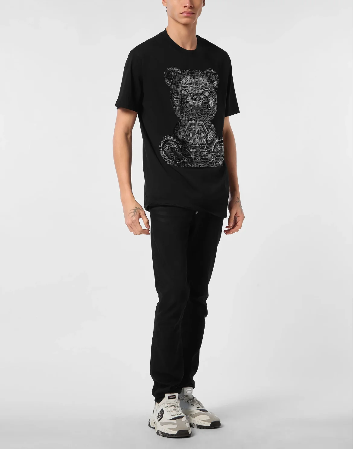 Round Neck T-Shirt 3D Teddy, цвет: Черный