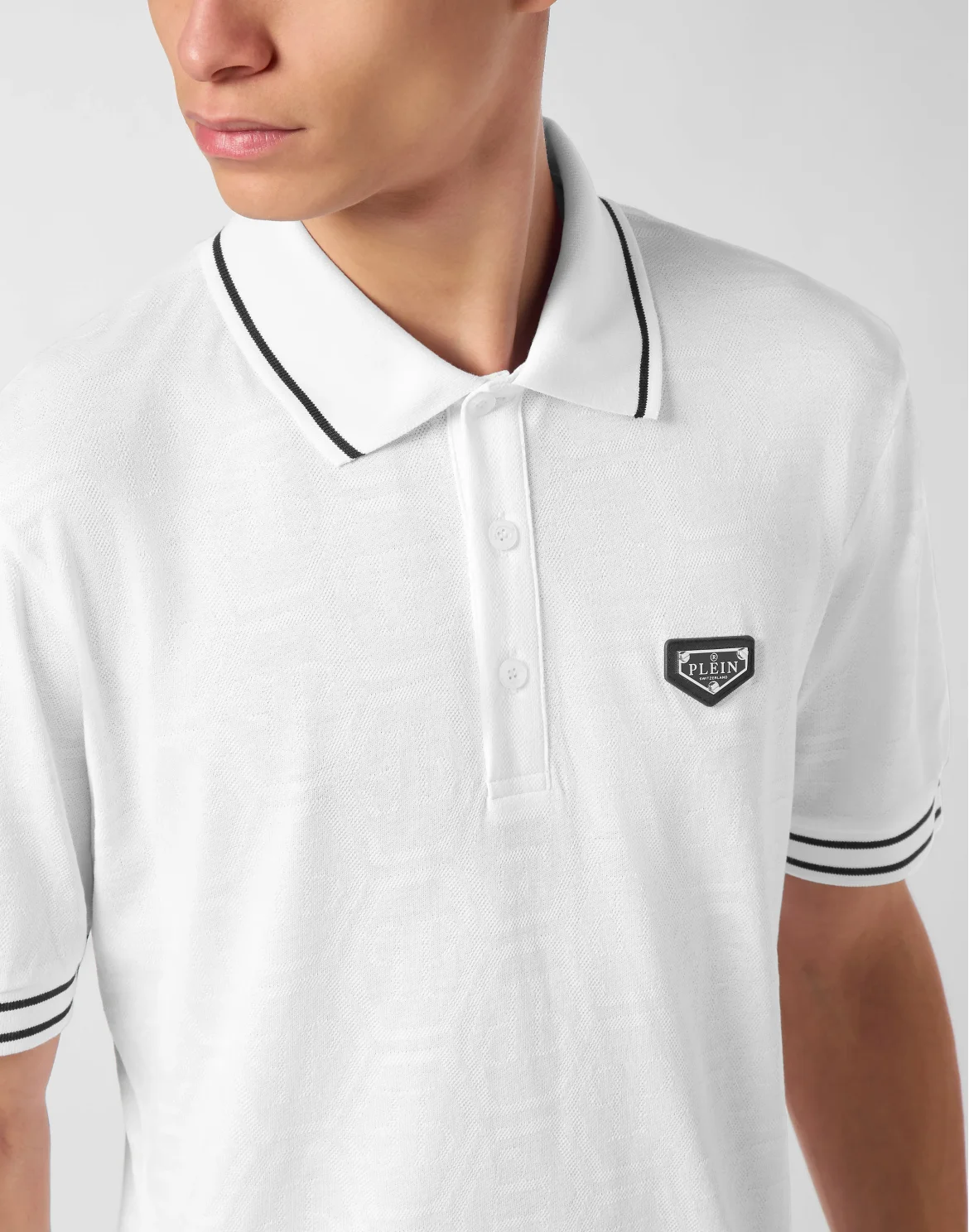 Jacquard Polo T-Shirt Monogram, цвет: Белый