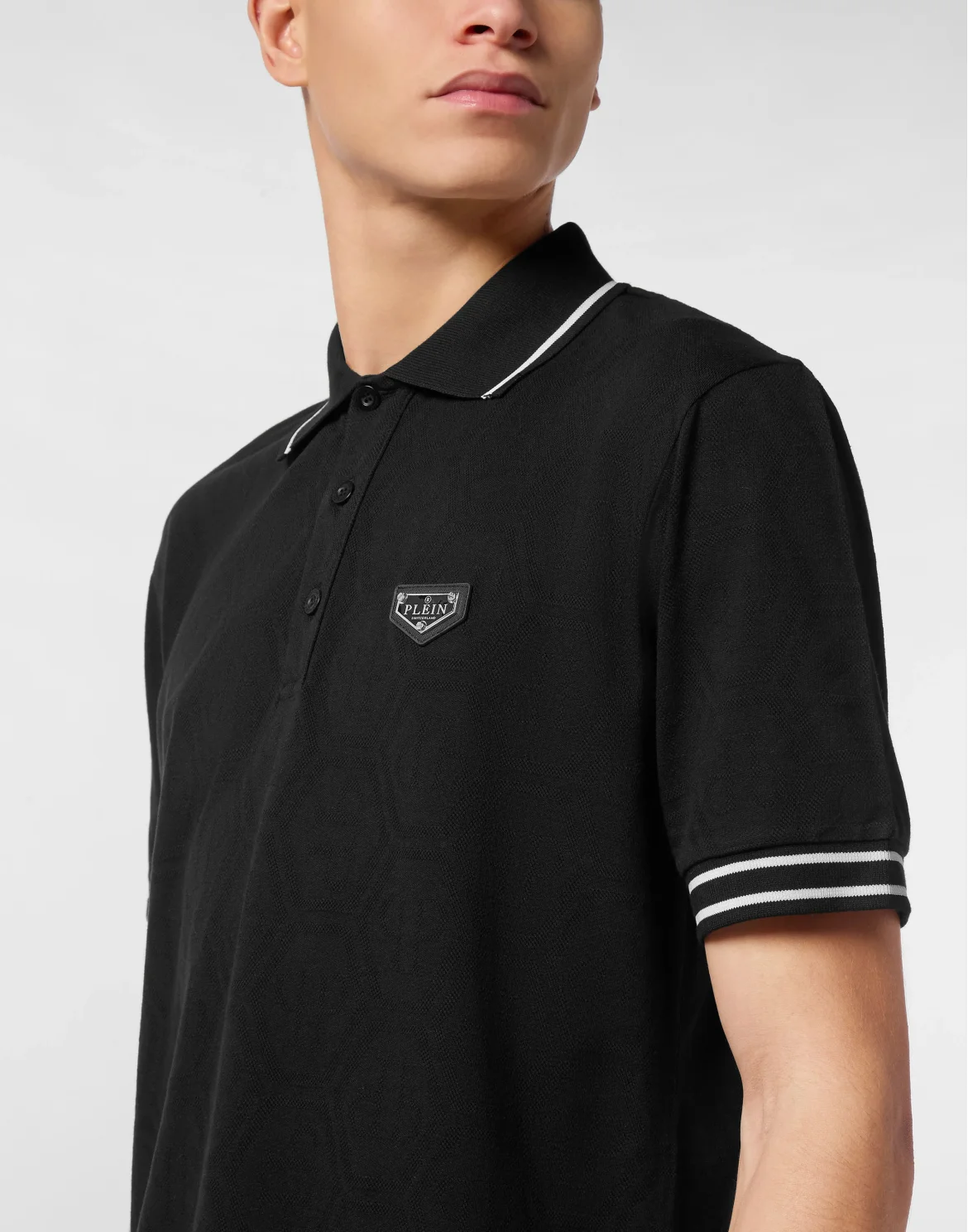 Jacquard Polo T-Shirt Monogram, цвет: Черный