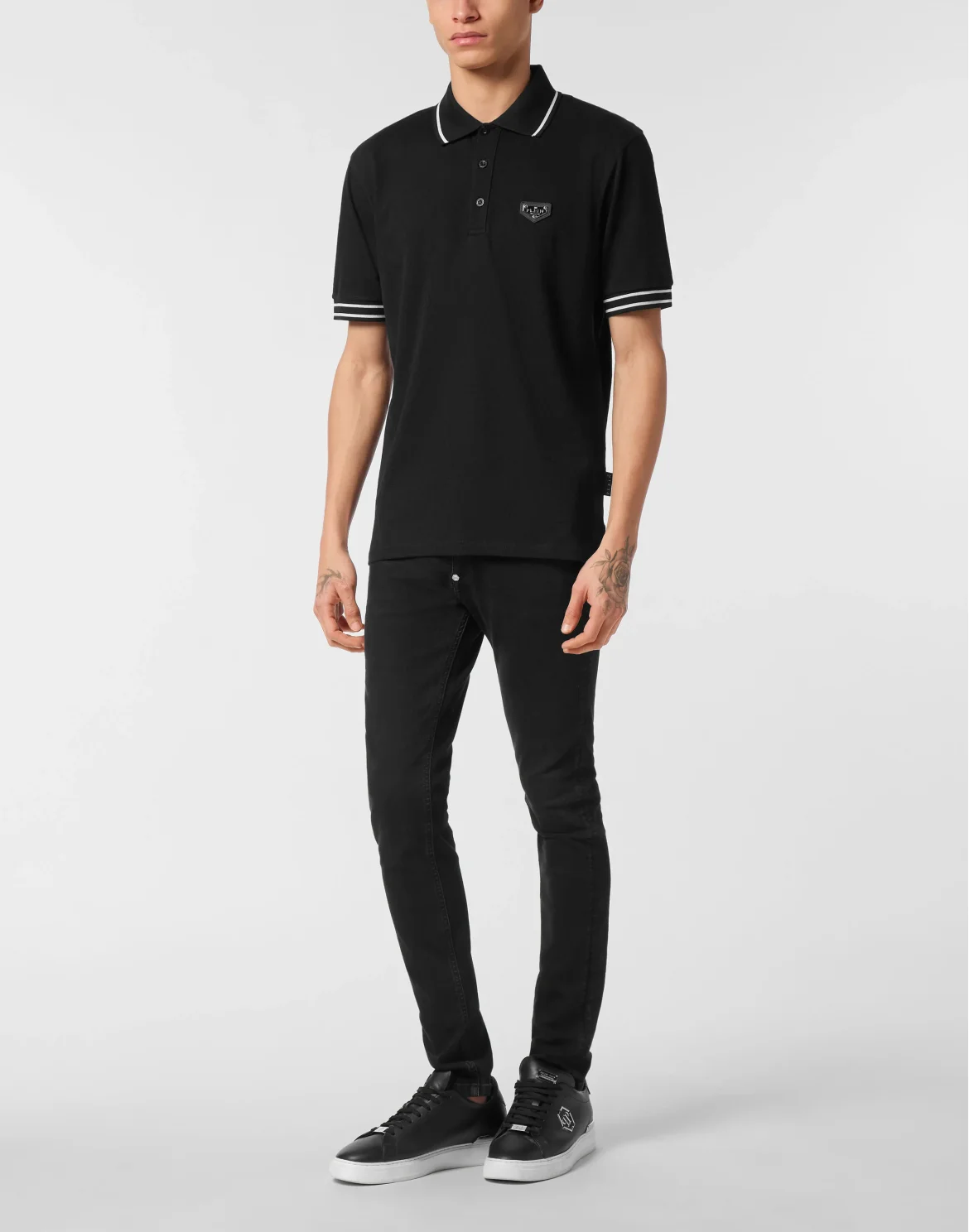Jacquard Polo T-Shirt Monogram, цвет: Черный