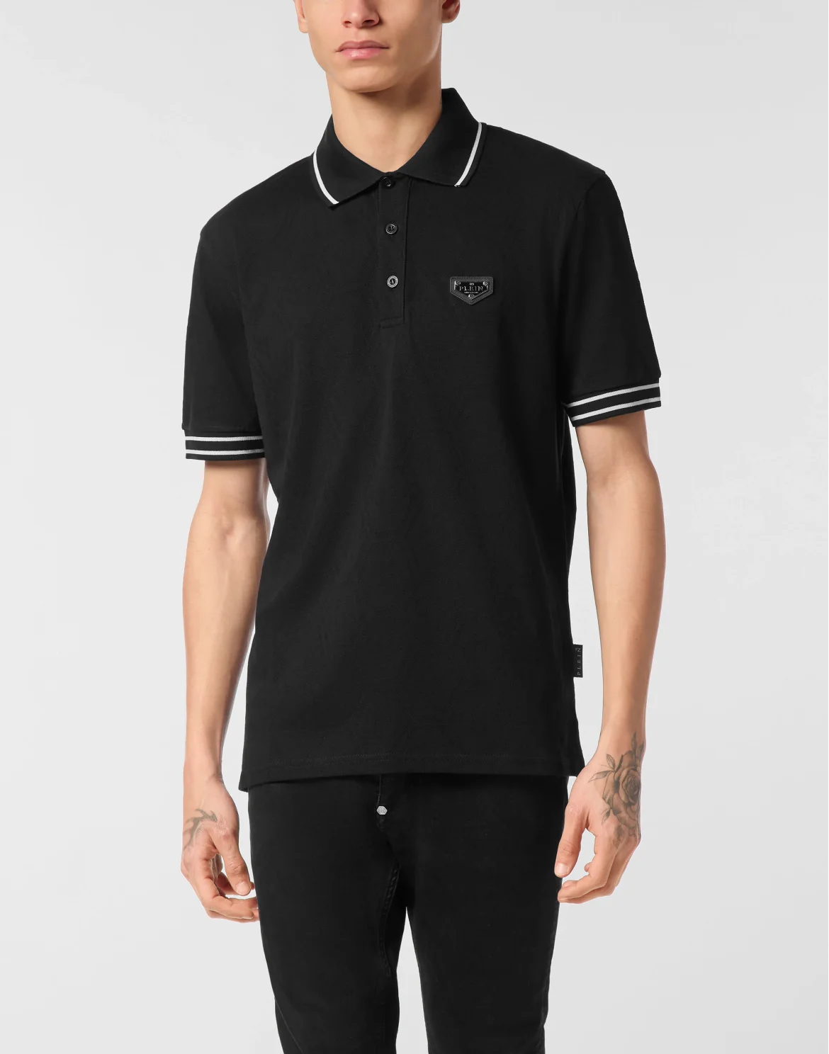 Jacquard Polo T-Shirt Monogram, цвет: Черный