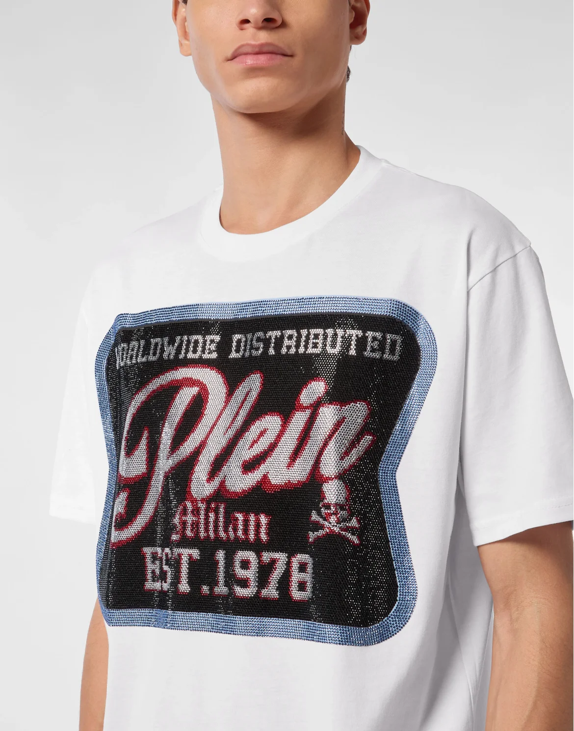 Round Neck T-Shirt Patch Plein Milan, цвет: Белый