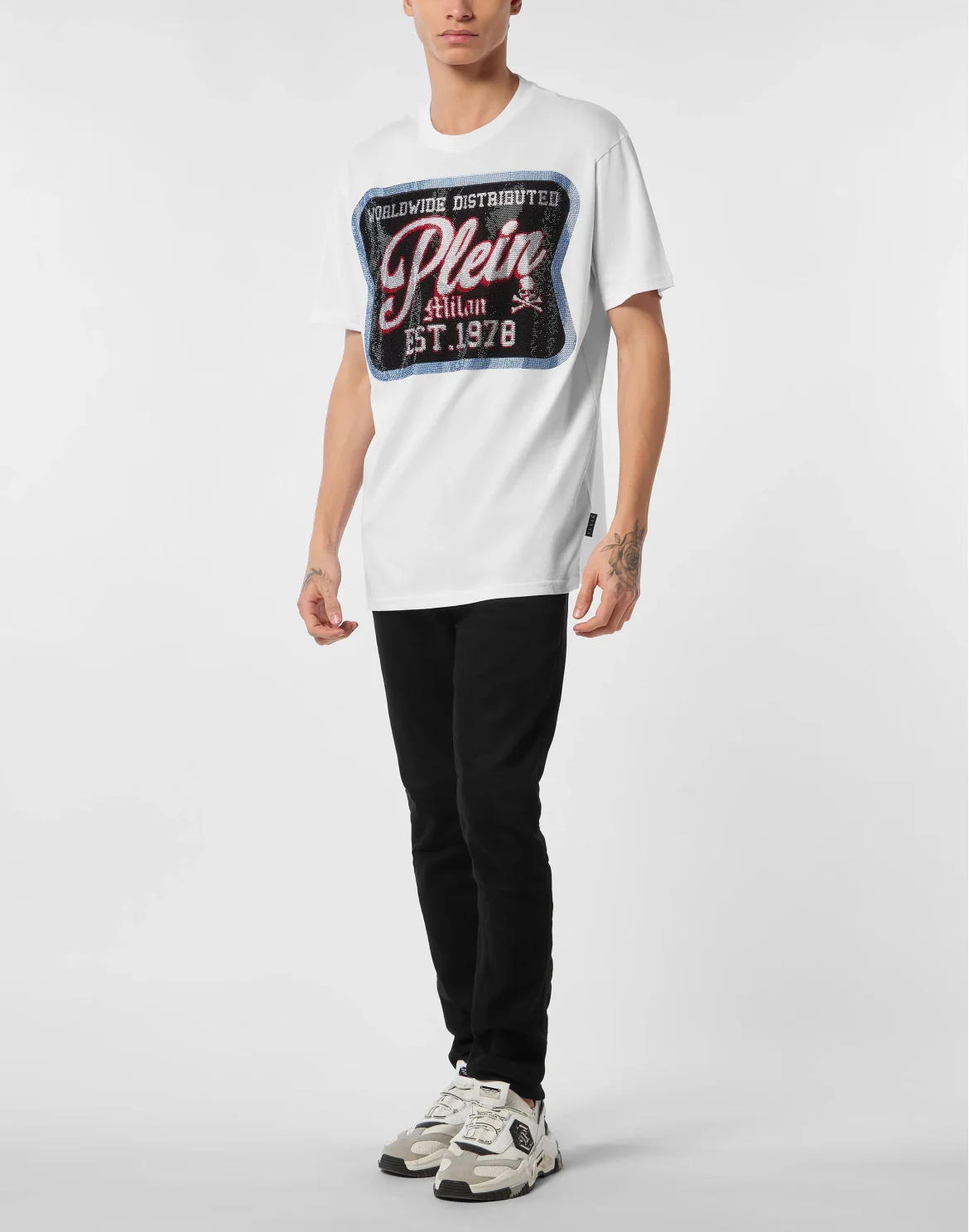 Round Neck T-Shirt Patch Plein Milan, цвет: Белый