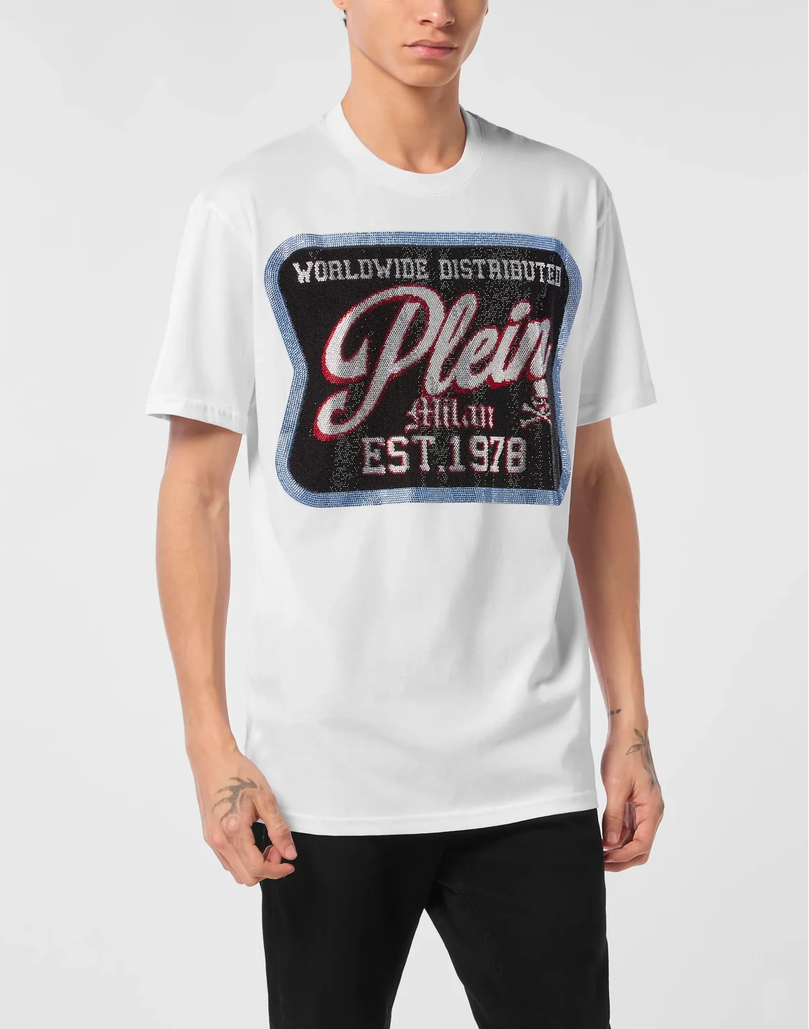Round Neck T-Shirt Patch Plein Milan, цвет: Белый