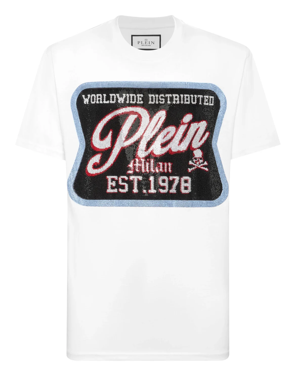 Round Neck T-Shirt Patch Plein Milan, цвет: Белый