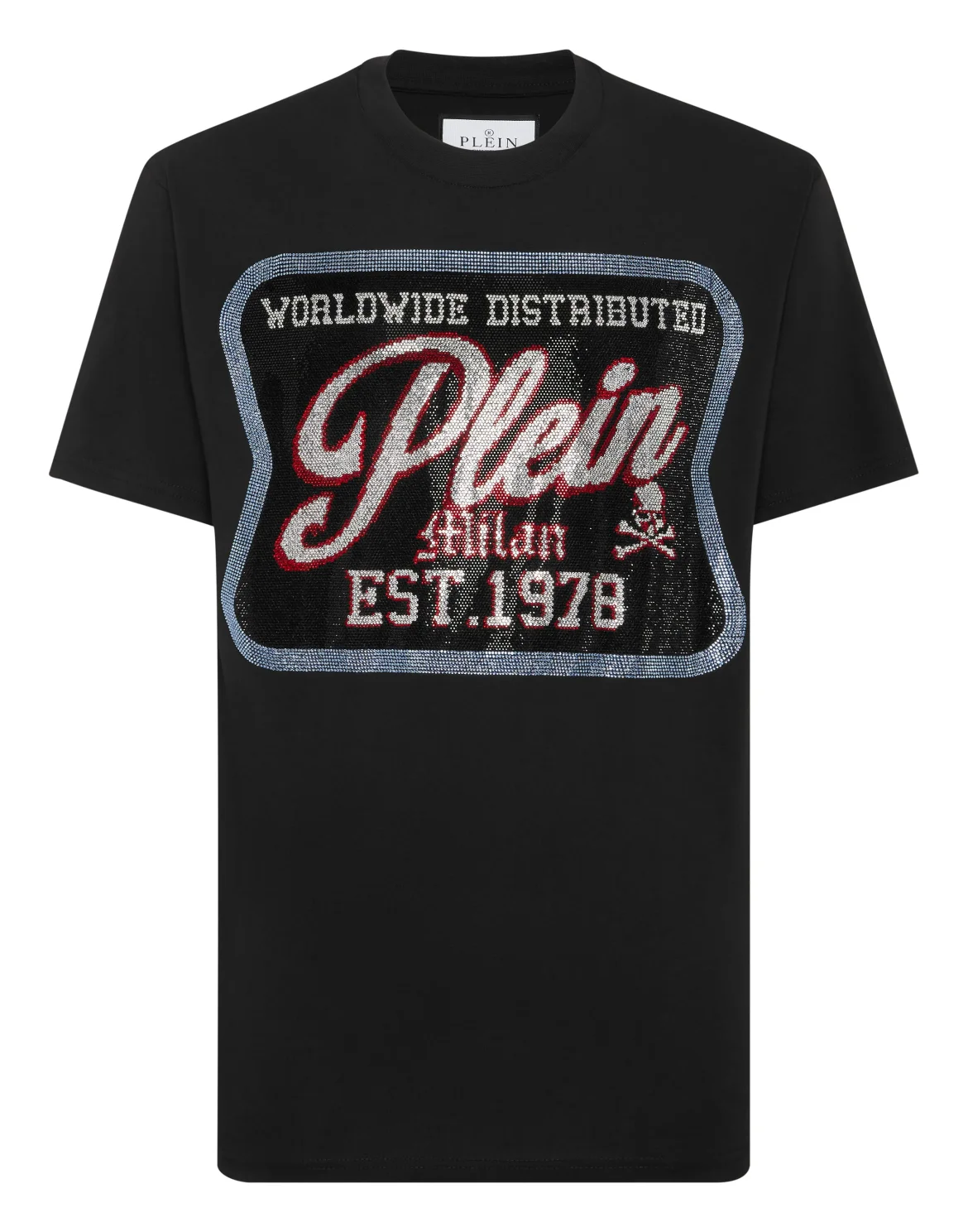 Round Neck T-Shirt Patch Plein Milan, цвет: Черный