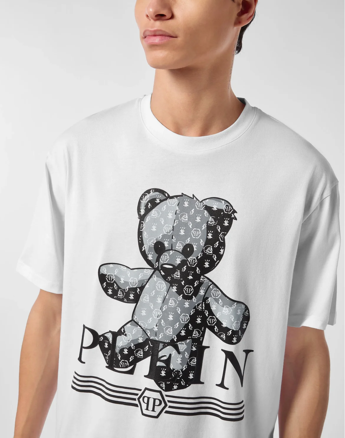 Round Neck T-Shirt Teddy Monogram, цвет: Белый